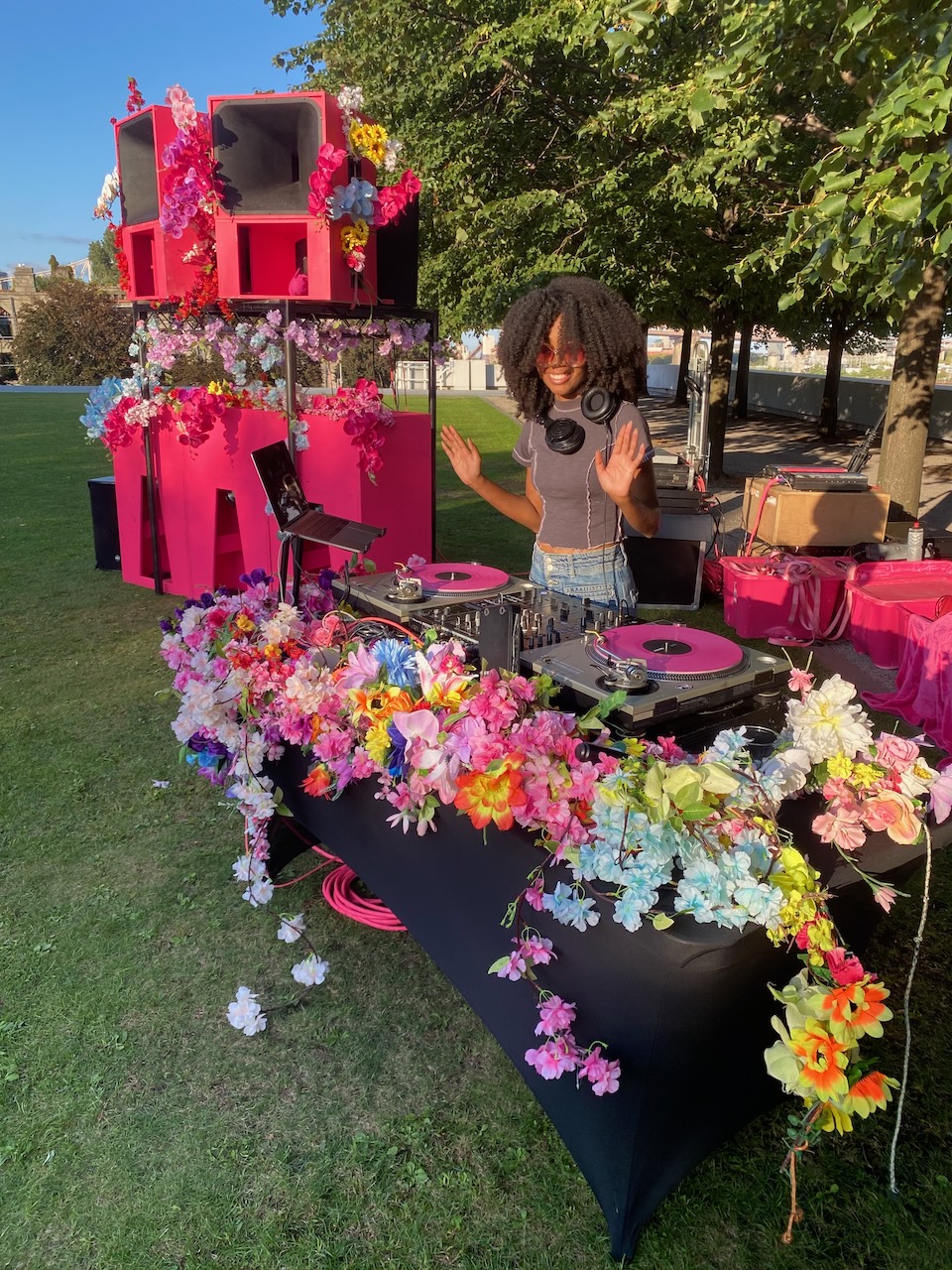 DJ booth for event on Roosevelt Island
